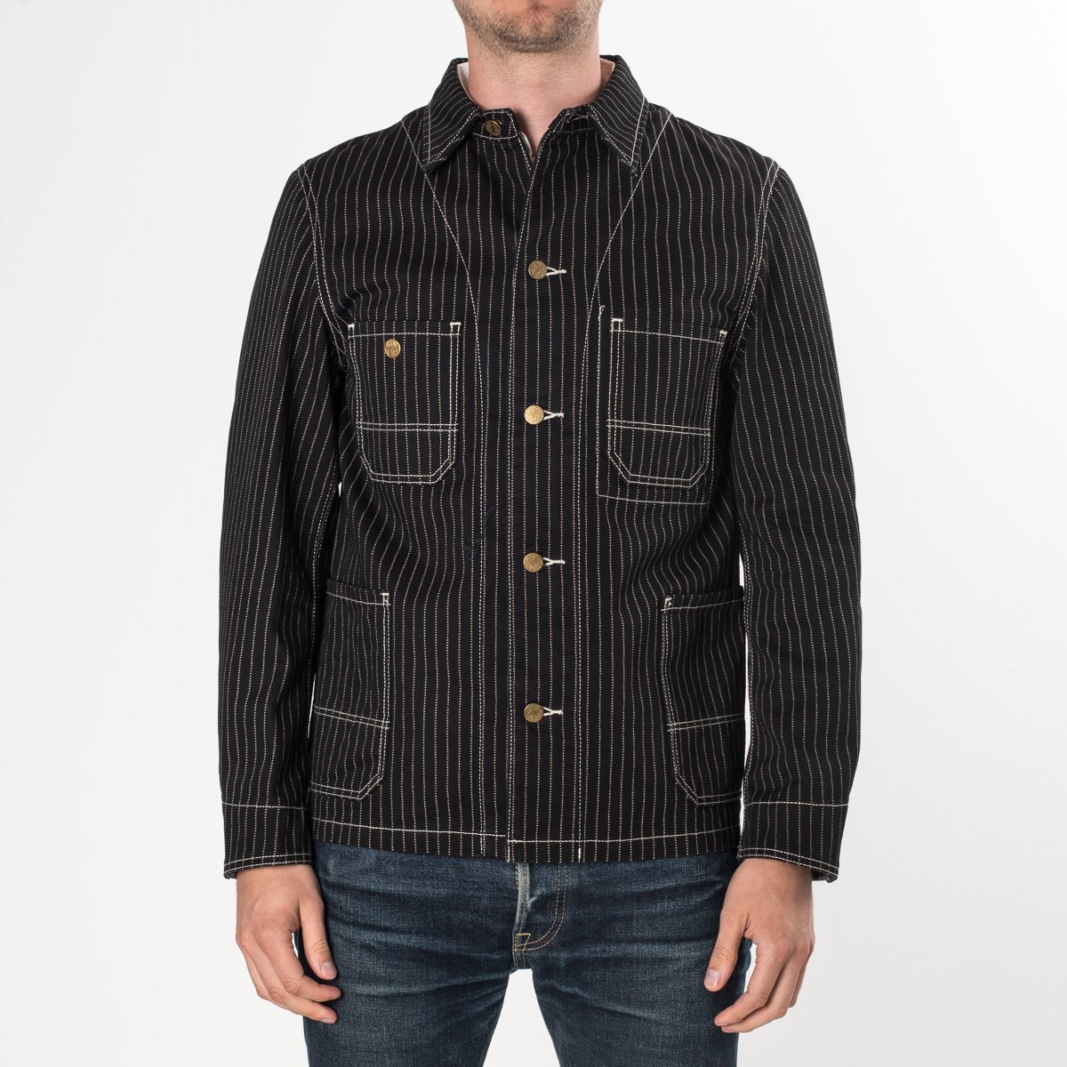 Iron Heart Black Wabash Chore Jacket