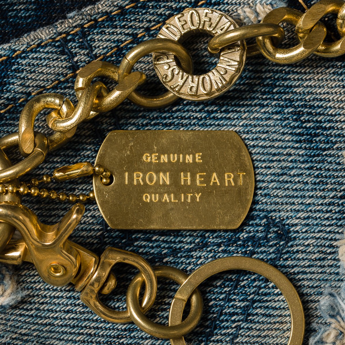 Brass-W16 | Iron Heart Brass Wallet Chains with Clip, Hook and Ring
