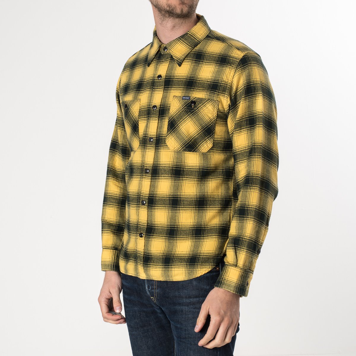 Ihsh 138 Iron Heart Cotton Flannel Ombre Check Work Shirt