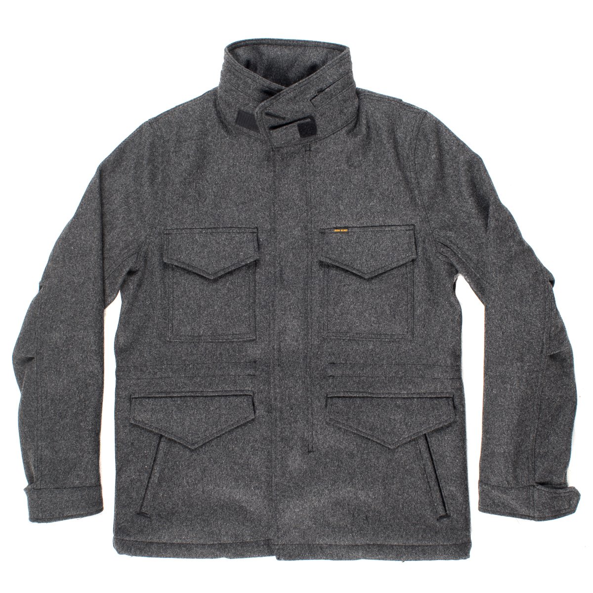 Ihw 13 Gry Iron Heart Grey Selvedge Melton Wool M65 Field Jacket