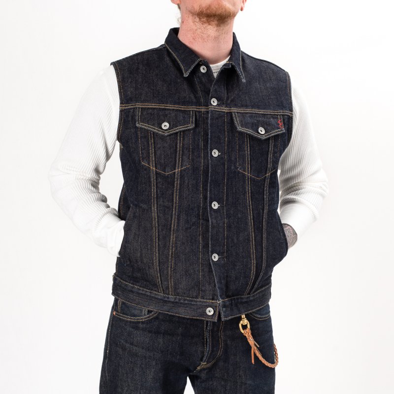 selvedge denim vest