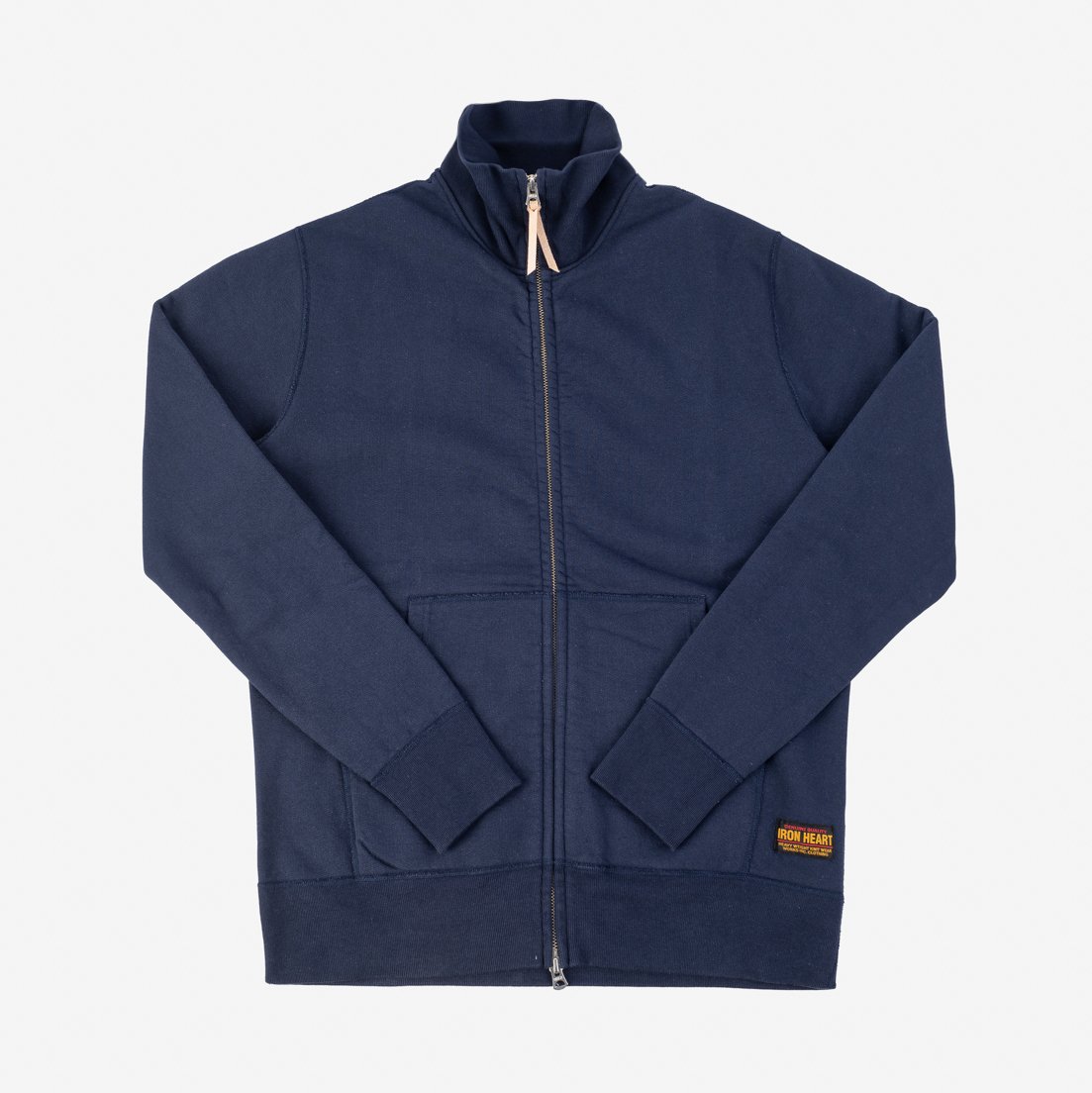 14oz Ultra Heavyweight Loopwheel Cotton Zip Up Sweater - Navy