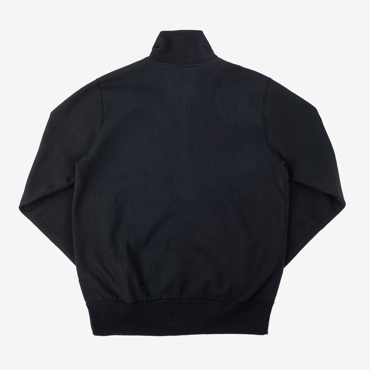 14oz Ultra Heavyweigt Loopwheel Cotton Zip Up Sweater - Black