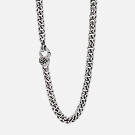 Good Art #3/AA Curb Chain Necklace w/ Rosette Clip