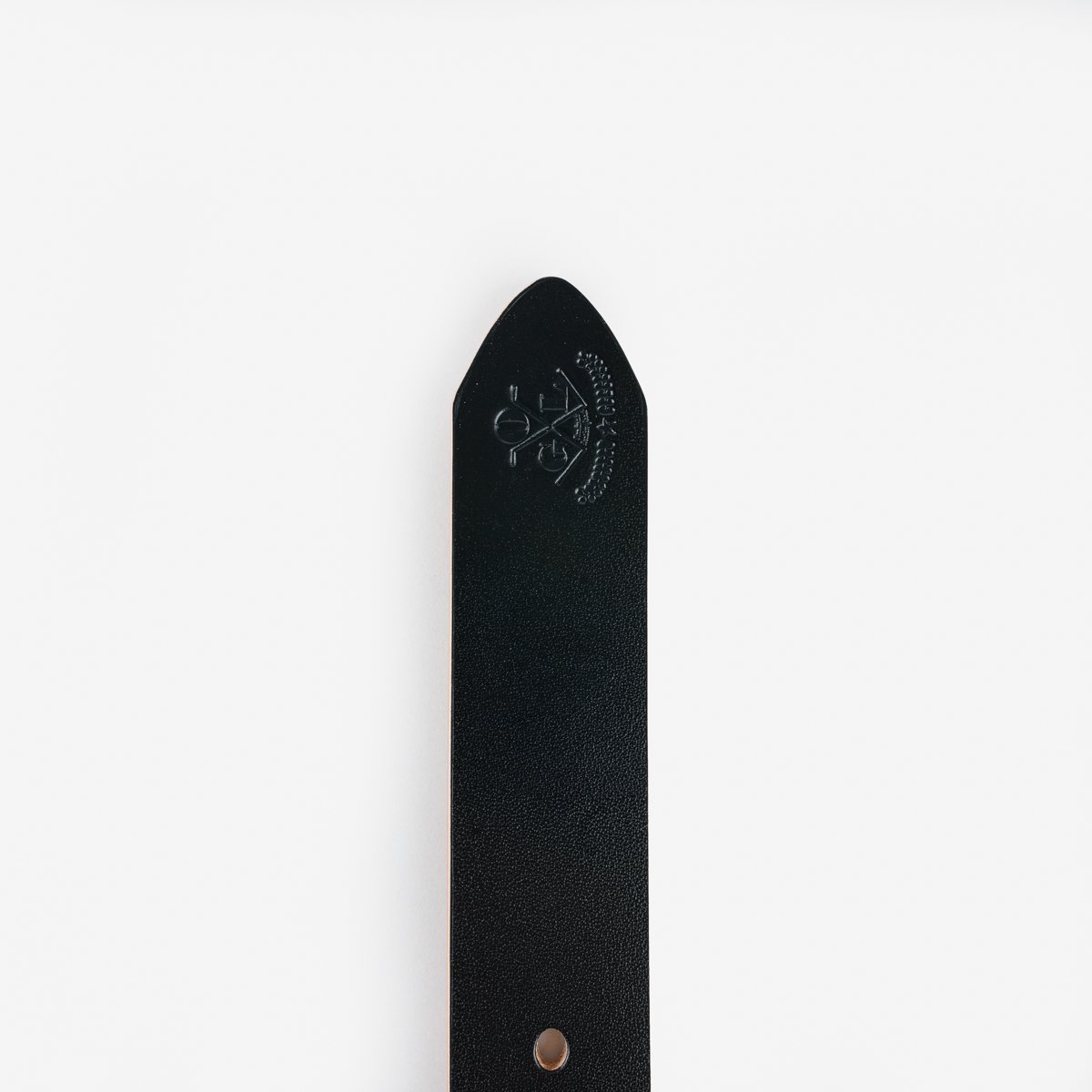 OGL Single Prong Brass Roller Buckle Leather Belt - Hand Dyed Black