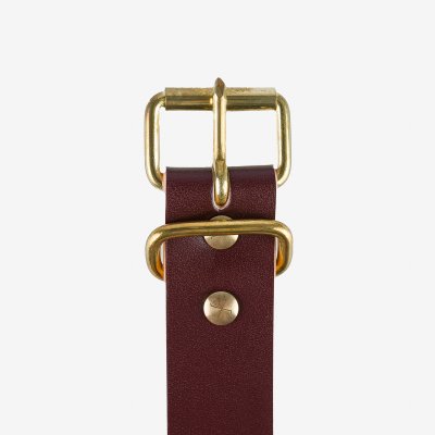 Three Brass Bells- Dk Brown Leather Belt w/ Lg Ring Top & Rivet Bottom -  European Splendor®