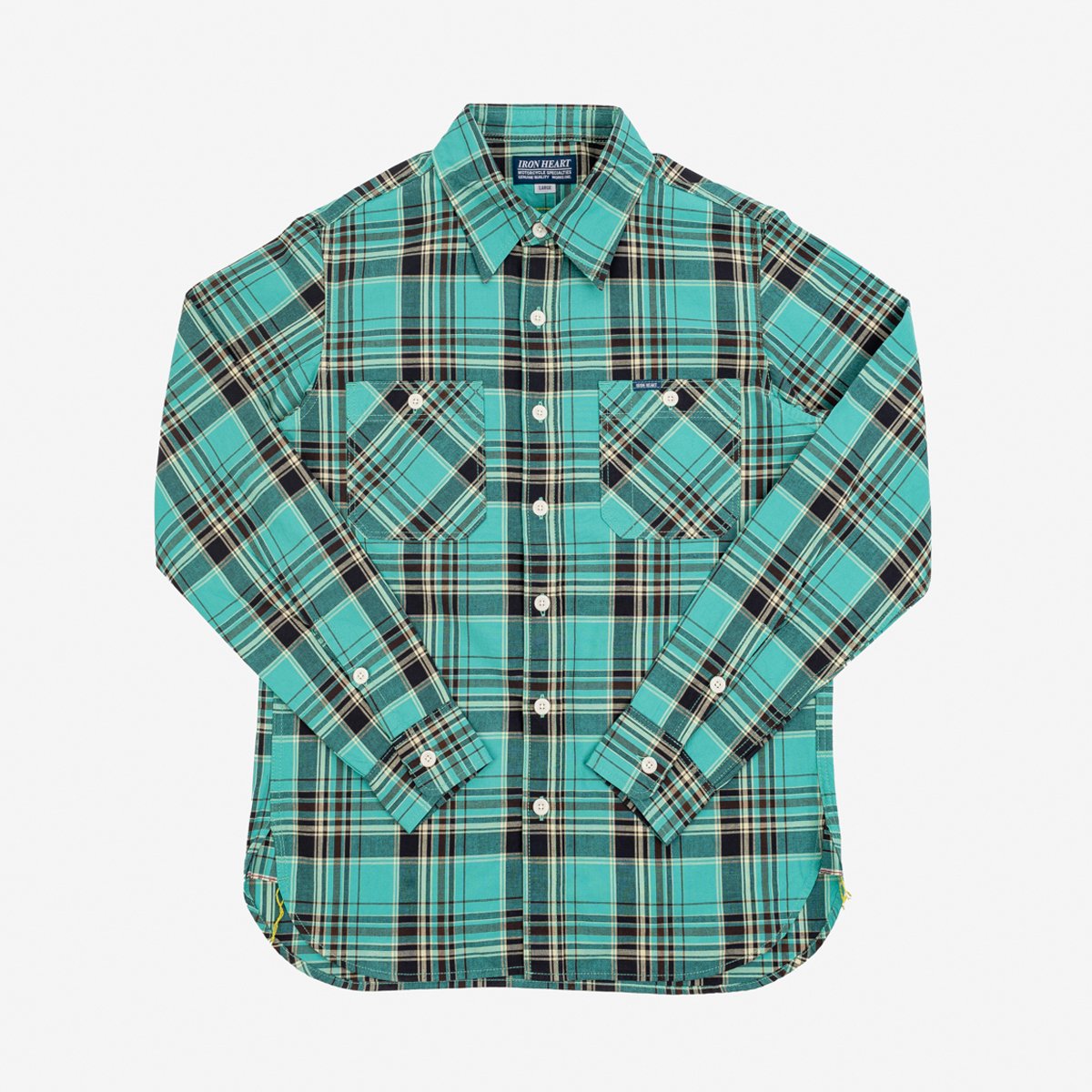 5oz Selvedge Madras Check Work Shirt - Green