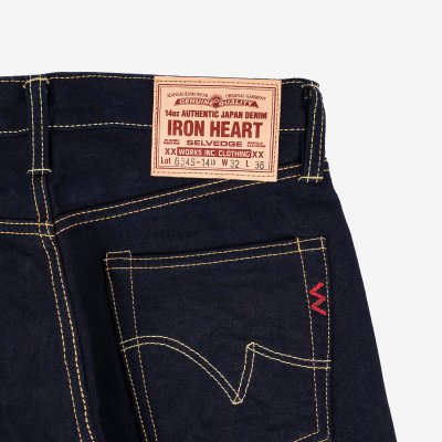 14oz Selvedge Denim Straight Cut Jeans - Indigo/Black