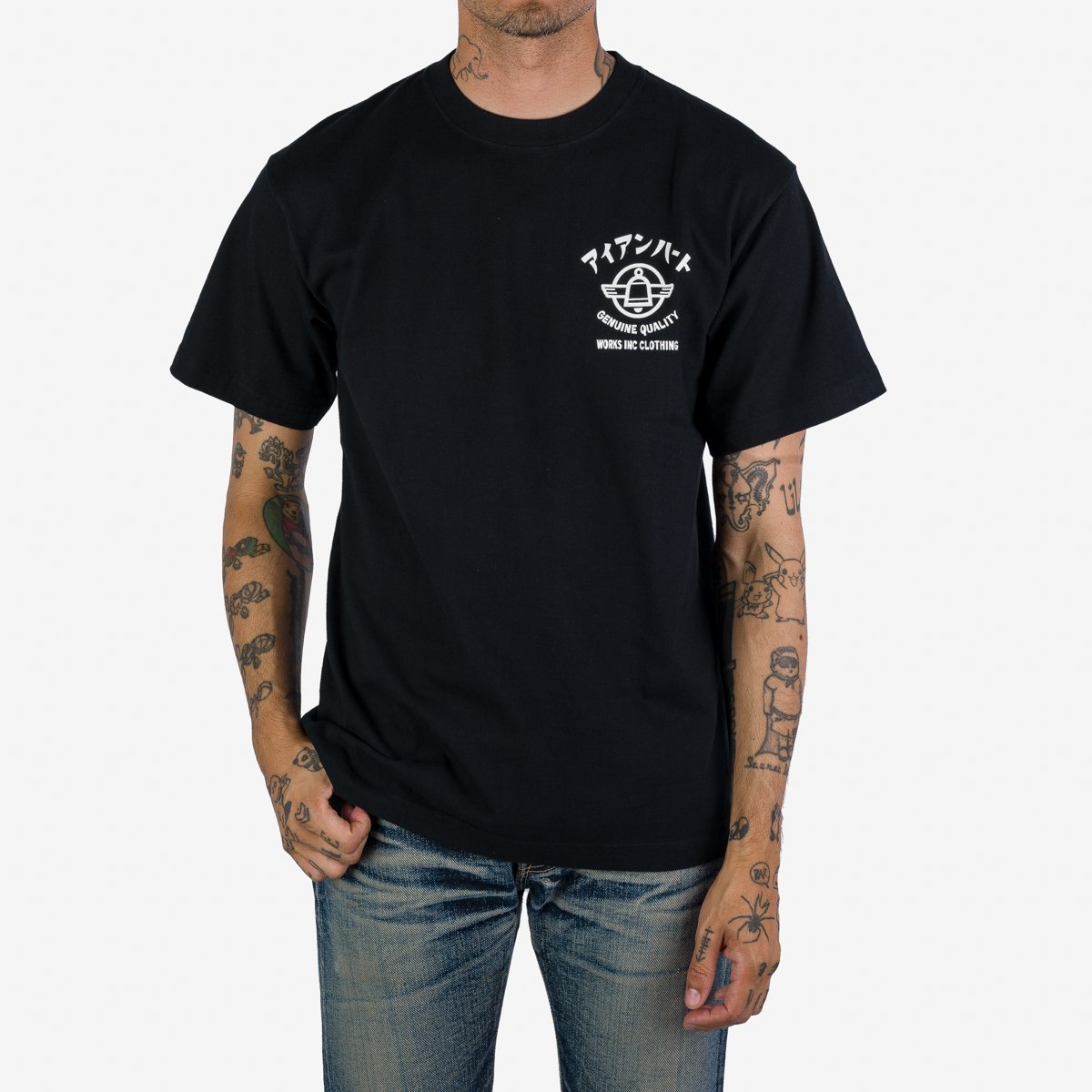 7.5oz Printed Loopwheel Crew Neck T-Shirt - Black