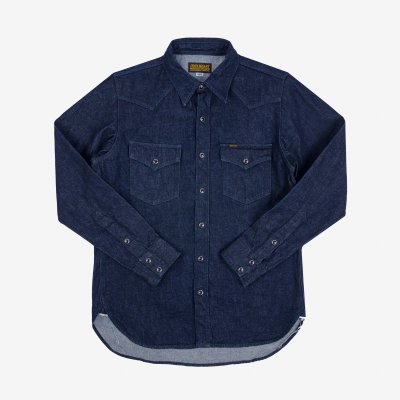 Iron Heart 12oz Selvedge Denim Western Shirt With Tonal Stitching ...